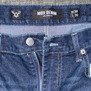 MBX Denim Men's Relaxed Fit Jeans - Dark Blue